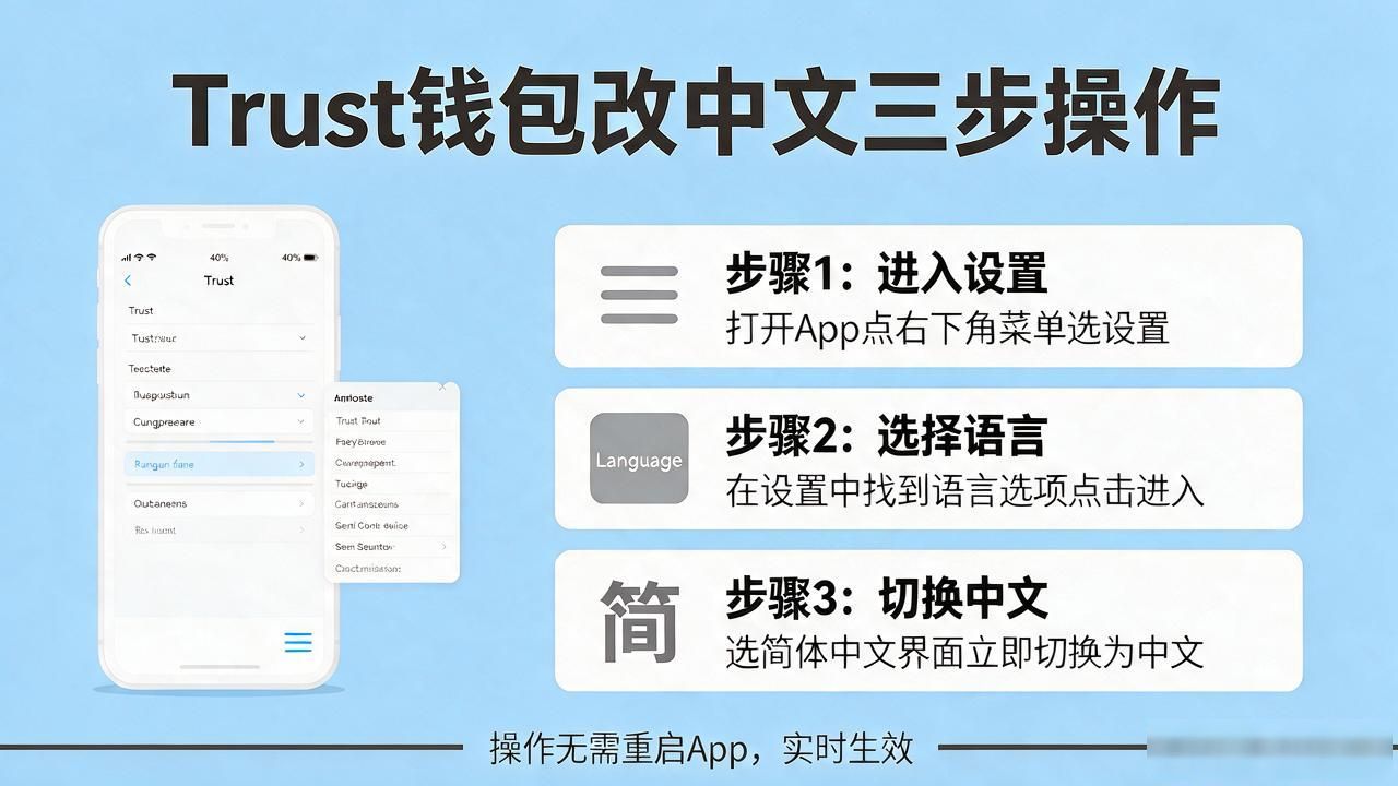 Trust钱包变英文怎么办？三步操作快速改回中文