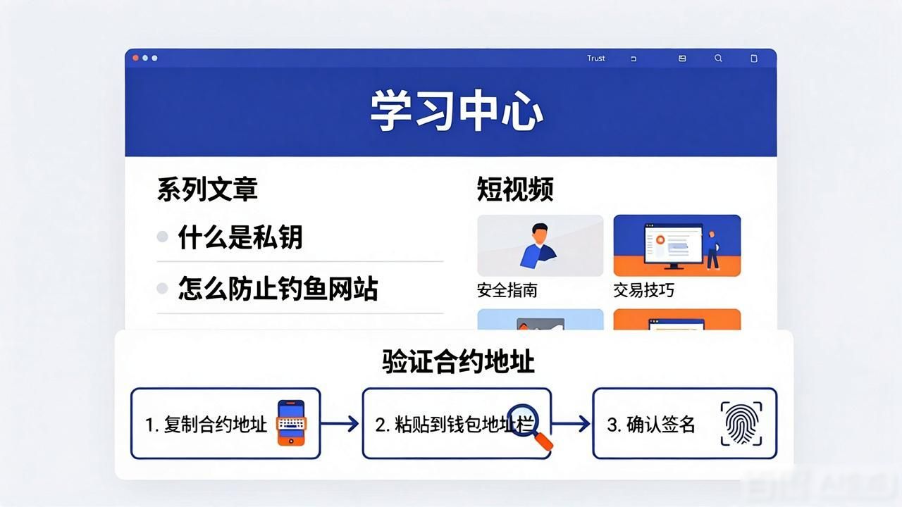 下载Trust Wallet后去哪学?官方教程一次性说清楚